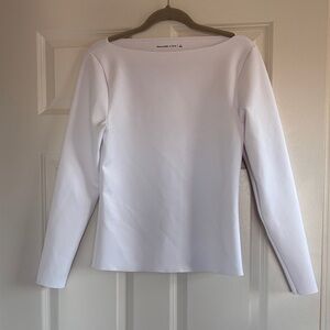Abercrombie white long sleeve top, slit top style